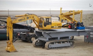 Backhoe for the surf zone