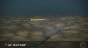 Magnetometer towed from Bluefin 21 AUV